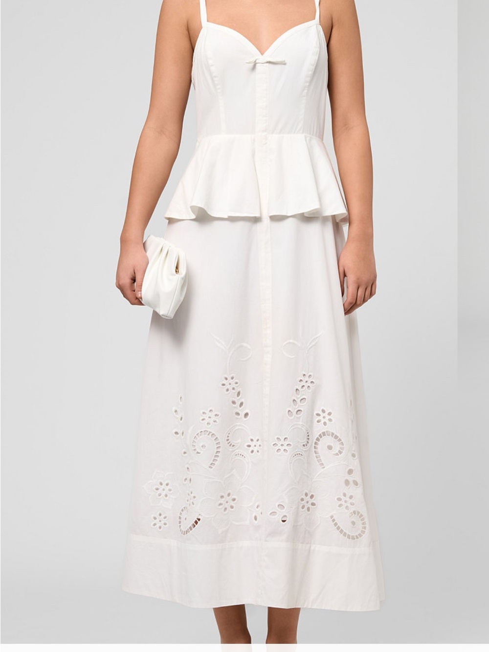 White Eyelet Midi dress - Women